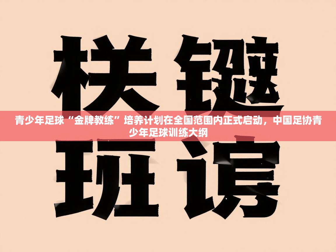 青少年足球“金牌教练”培养计划在全国范围内正式启动,中国足协青少年足球训练大纲 第1张